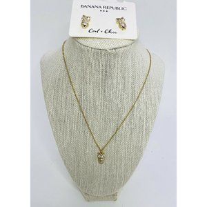 NEW Owl Earring & Necklace Set Banana Republic